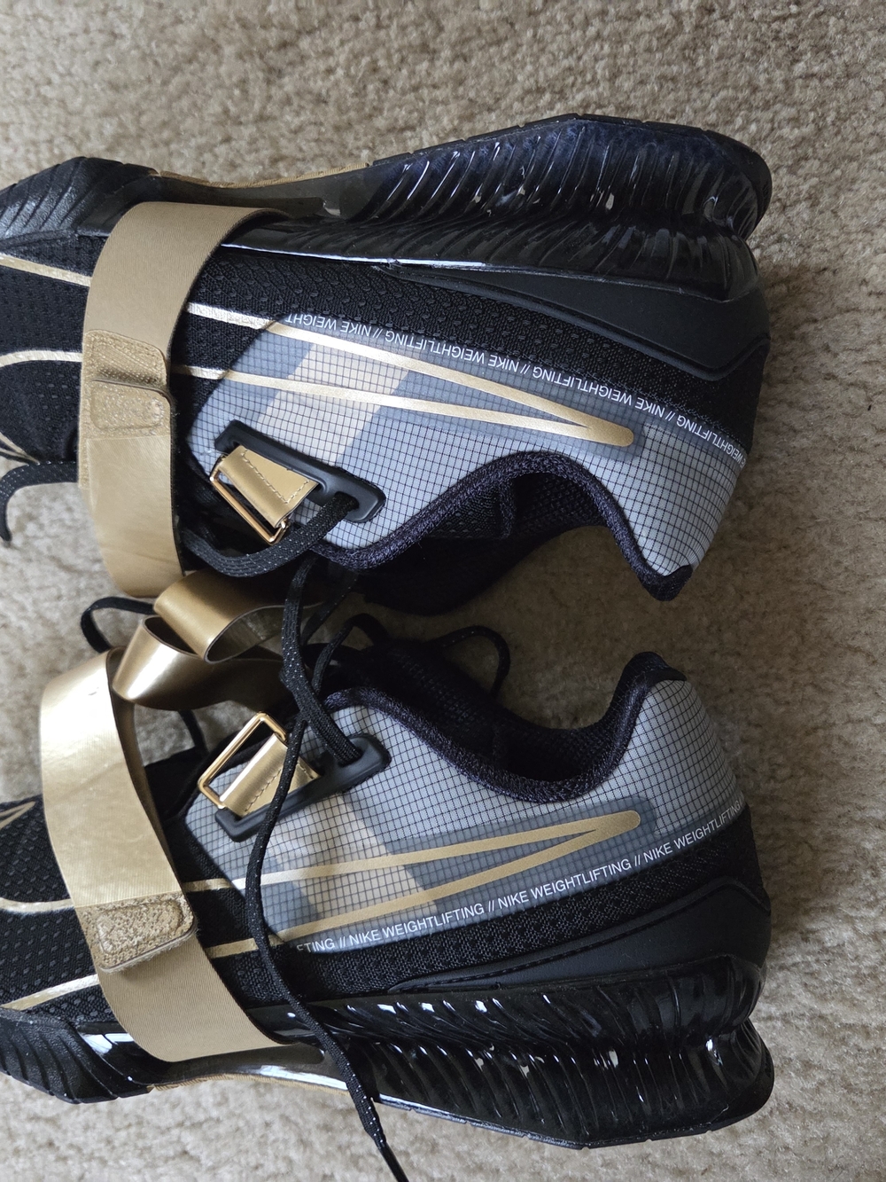 Nike Weightlifting Shoes in Black and Gold